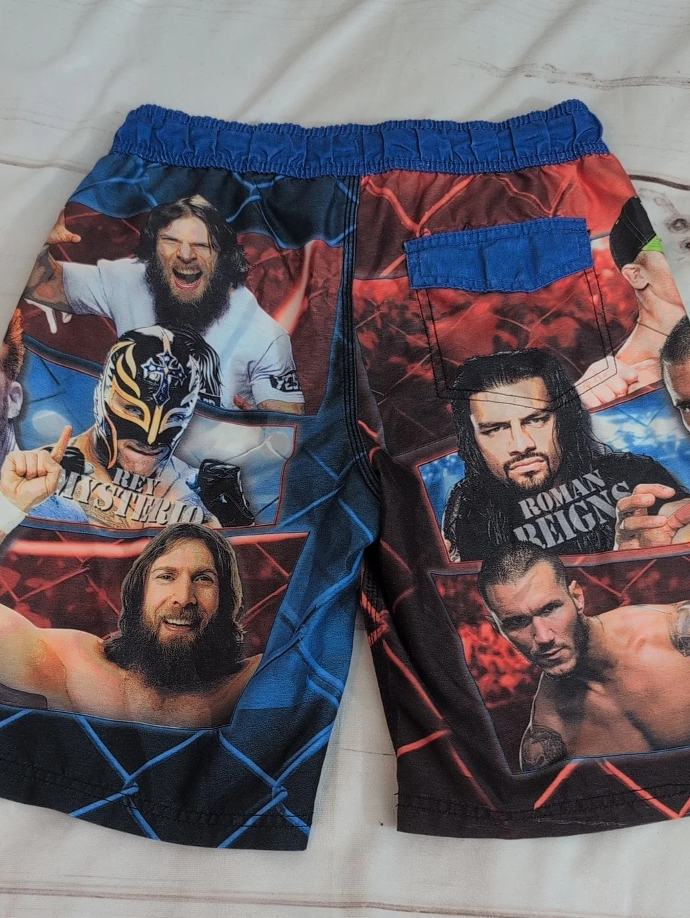 WWE Boys L 10/12 Swim Trunks John Cena Roman Reigns Orton Rey Mysterio Wrestling
